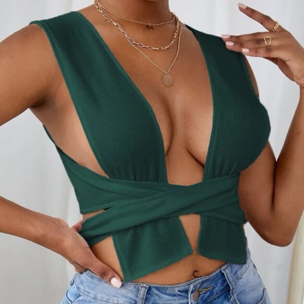 Criss Cross Tie Back Tank Top